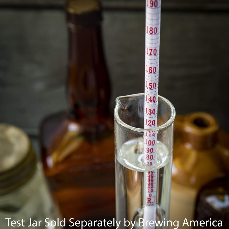American-Made Alcohol Hydrometer Tester 0-200 Proof & Tralle Pro Series Traceable - Distilling Moonshine Alcoholmeter for Proofing Distilled Spirits