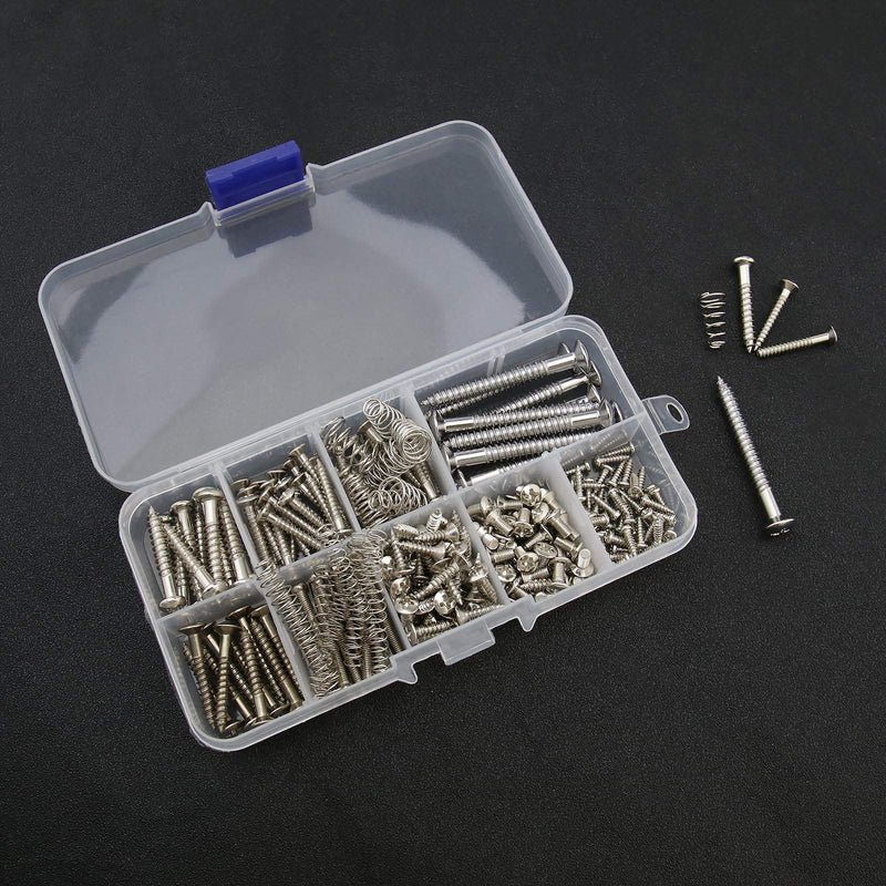 149Pcs Guitar Screws Kit for Electric Guitar Bass Bridge Pickup Tuner Switch Neck Plate Pickguard with Storage Box 9 Types