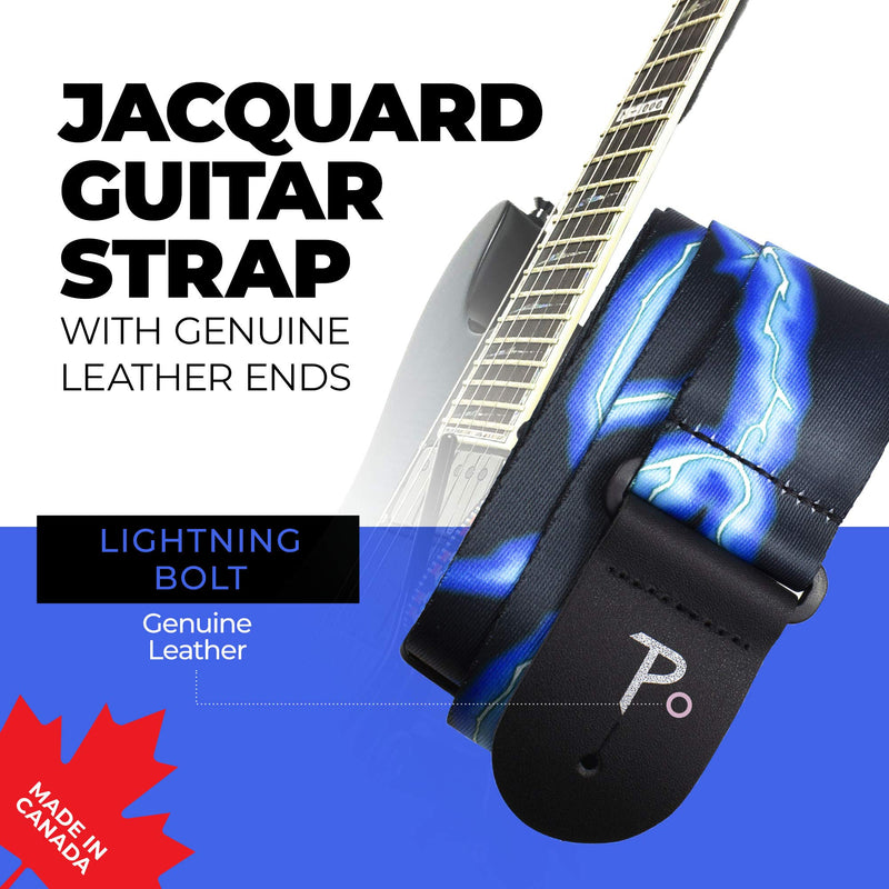 Perri Poly Lightning Guitar Strap Blue Lightning