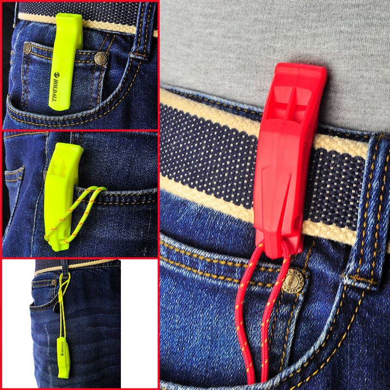 HOLDALL Emergency Whistle with Lanyard, Safety Whistle for Outdoors Camping Survival Kayak Boating & Signaling (Red,Orange,Green,Yellow)