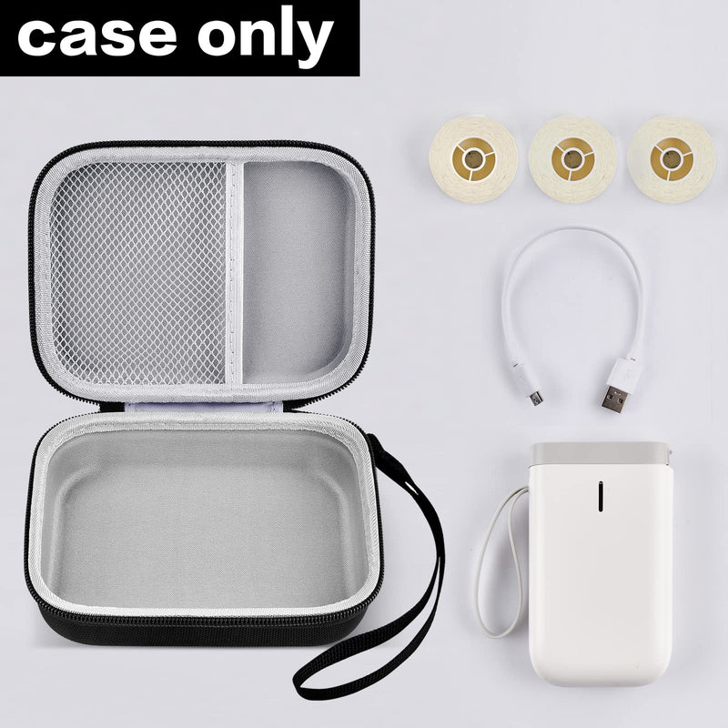 Case Compatible with NiiMbot D11 Label Maker Machine. Portable Wireless Connection Label Printer. Trave Carrying Storage Holder with Mesh Pocket Fits for USB Cable and Labels (Box Only)