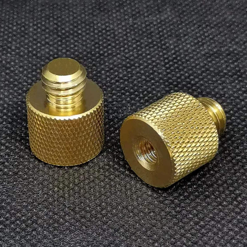 2 Pieces, Microphone Stand Adapter,3/8" -16 External Thread to 1/4" -20 Internal Thread Adapter, Used for Tripod Screw Adapter, Camera Screw Adapter. (Solid Brass)