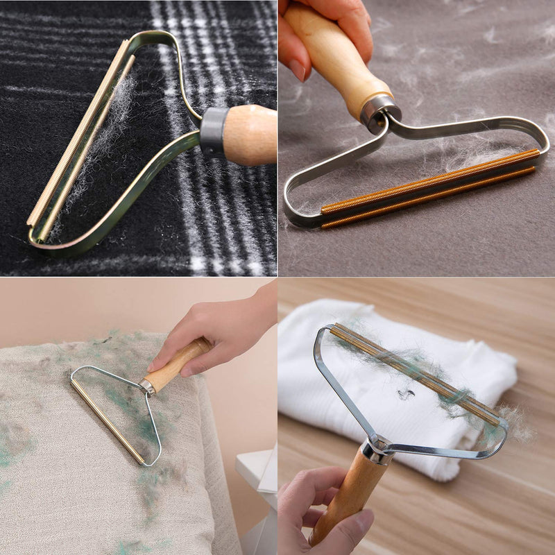 Portable Lint Remover, Clothes Fuzz Shaver - Reusable Double Sided Lint Remover Travel Brush for Removing Lint Pet Hair Dust in Clothes and Furniture (2 Pack)