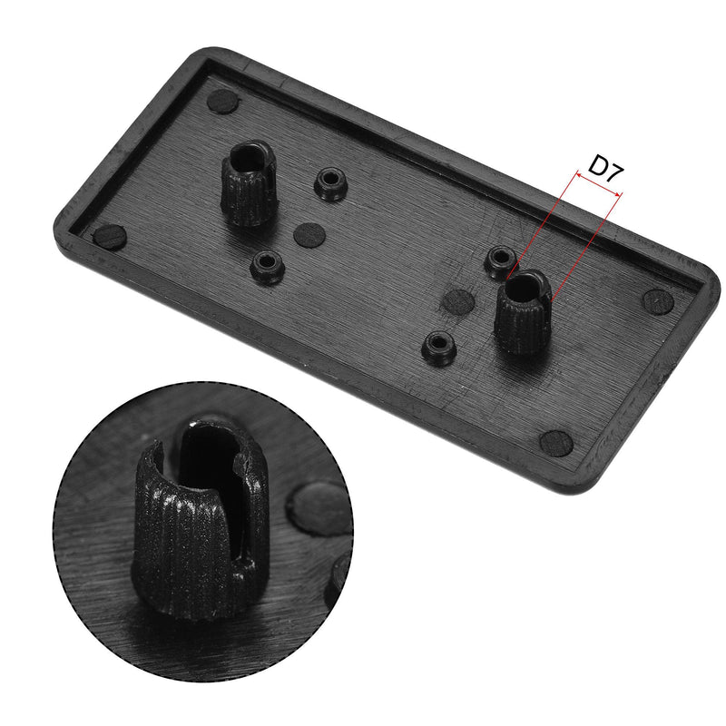 uxcell Standard Plastic Rectangle Aluminum Extrusion End Cap Black 40x80mm 40pcs