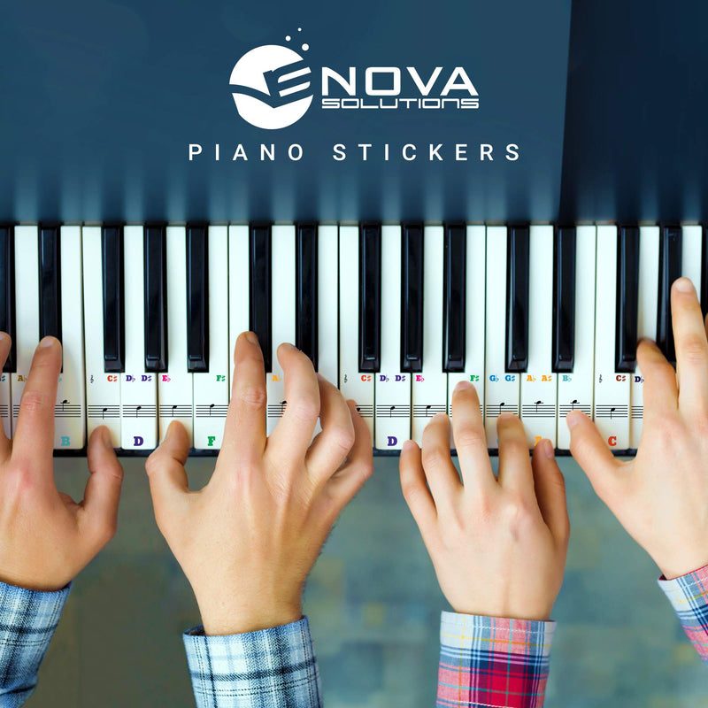 Piano Stickers for Keys - For 49/61/76/88 Key Keyboards -Transparent and Removable with Free Sheet of Replacement Stickers