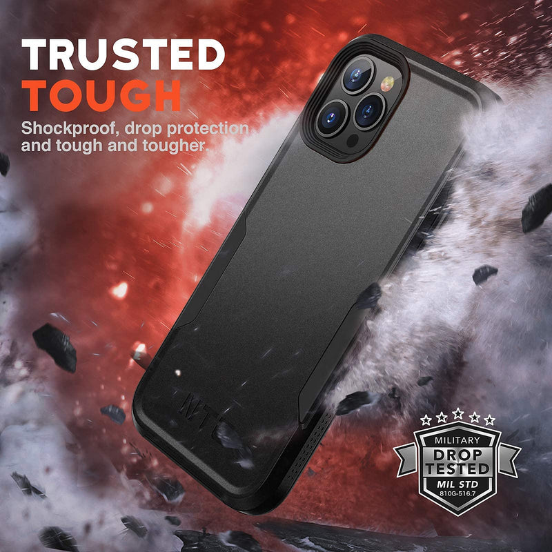 NTG [1st Generation] Designed for iPhone 12 Pro Max Case, Heavy-Duty Tough Rugged Lightweight Slim Shockproof Protective Case for iPhone 12 Pro Max 6.7 Inch, Black