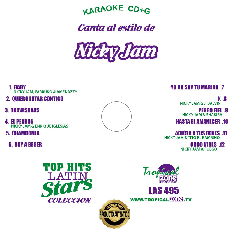 Karaoke Top Hits Latin Stars 495 Nicky Jam