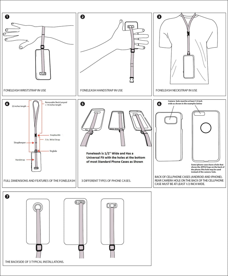 foneleash Phone Lanyard 3-in-1 Neck Wrist and Hand Strap Tether (COSMIC GALAXY) PURPLE