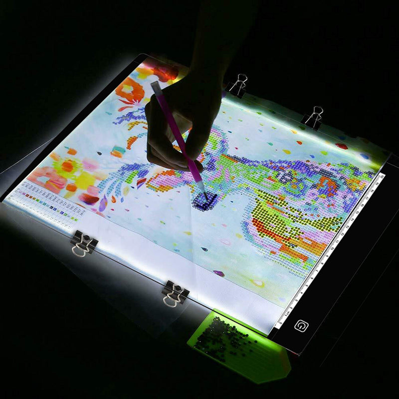 A4 Ultra-thin Portable LED Light Box Tracer USB Power Cable Dimmable Brightness LED Artcraft Tracing Light Pad for Artists Drawing Sketching Animation Stencilling X-rayViewing Black A4