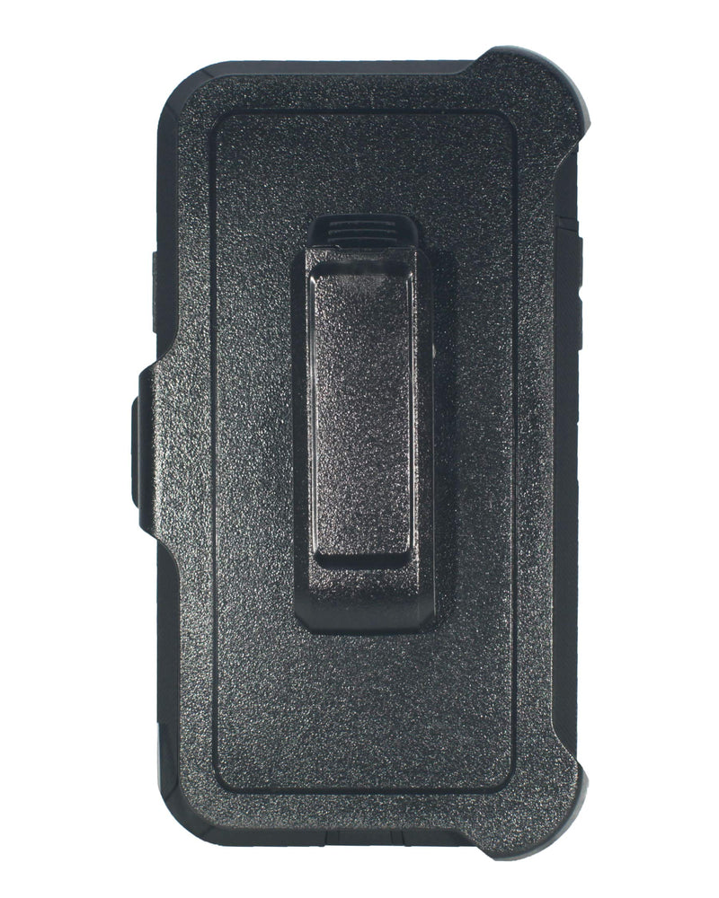 Hand-e Muscle Series Holster Case for Apple iPhone XR // Triple Layer Heavy Duty Protection (Defender) Carrying Belt Clip & Kickstand // Drop-Shock-Proof – Black/Black Black / Black