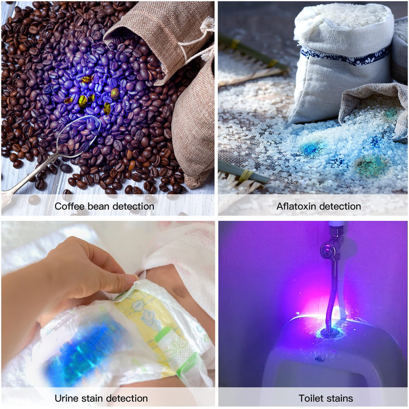 TactEagle UVA-T1 Black Light Flashlight Portable 365NM UV Flashlight with Japanese LED Source Max 3000mW High Power for Pet Urine Detection Minerals Resin Curing Scorpion