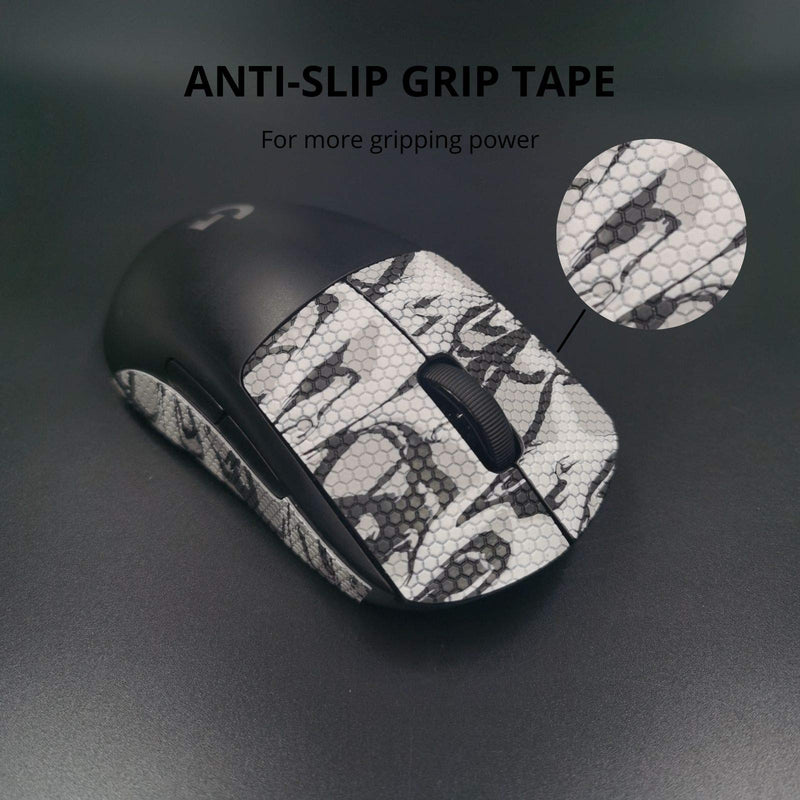 Gemini Mouse Grip Tape Compatible with Logitech G Pro Wireless,Grips,Mouse Grips|Mouse Skin,Gaming Mouse Skins,Mouse Grip,Logitech Mouse Grip Tape|Logitech Mouse ,Logitech Grip Tape ,Mouse Griptape Gray Camo