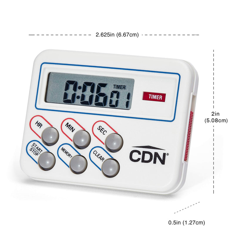 CDN Digital Timer and Clock Memory Feature, 6.8 x 4.5 x 0.9 inches, Cream 1