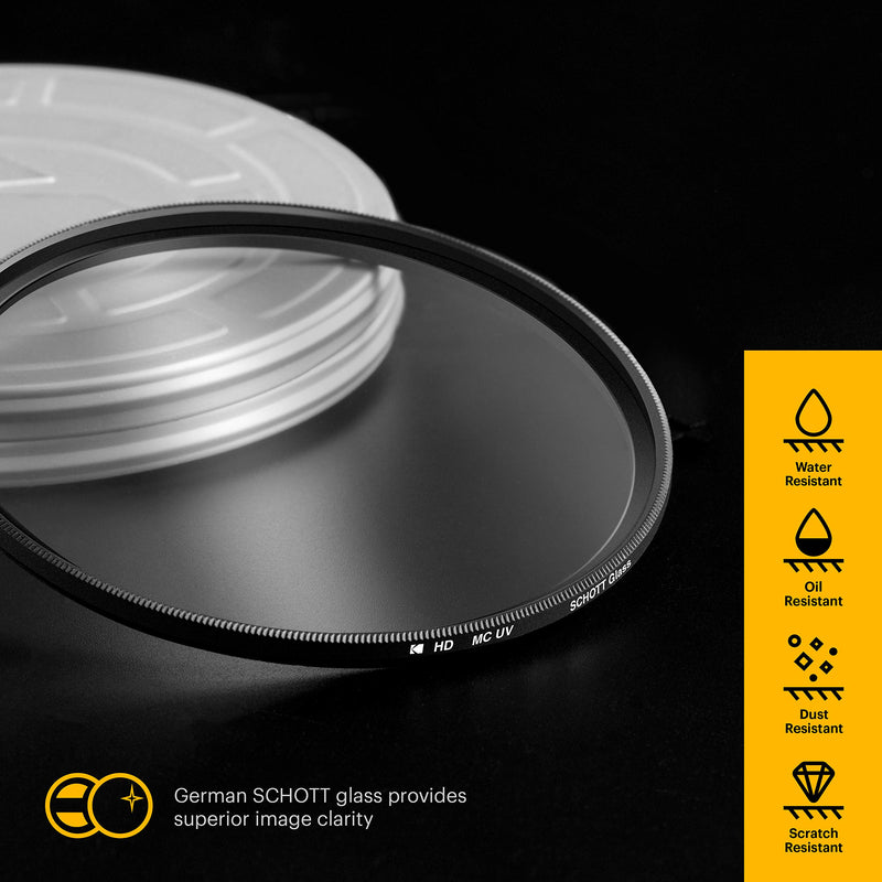 KODAK 105mm UV Filter | German Schott Glass Premium Ultraviolet Filter Slim 18-Layer Polished Coating | Absorbs Atmospheric Haze Protects Lens & Improves Sharpness & Contrast, 99% Light Transmittance