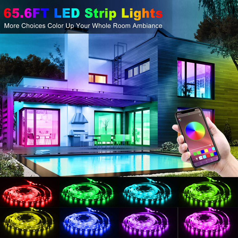 [AUSTRALIA] - Led Strip Lights 65.6 Feet, LPENG Led Lights Strip Color Changing Led Lights Music Sync with APP Controller, 44 Key Remote for Bedroom Home Party 