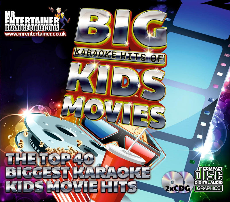 Mr Entertainer Big Karaoke Hits of Kids Movies - Double CD+G (CDG) Pack. 40 Top Songs. Sing the magical songs of children's movies