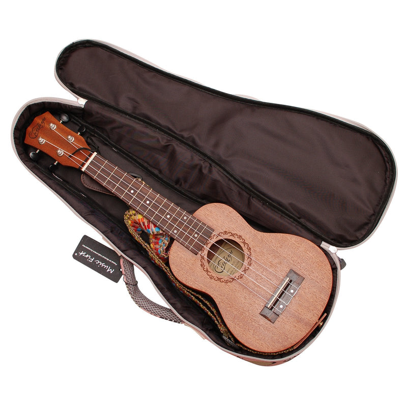 [AUSTRALIA] - MUSIC FIRST Canvas"MISS CAT" ukulele case ukulele bag, Double Shoulder Straps, New Arrial, Original Design, Best Christmas Gift! (Fit for 21 inch Soprano Ukulele, Double Shoulder Straps) Fit for 21 inch Soprano Ukulele 