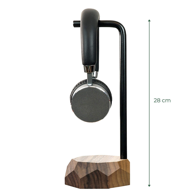 Oakywood Geometric Solid Wood Headphone Stand {Walnut} Walnut
