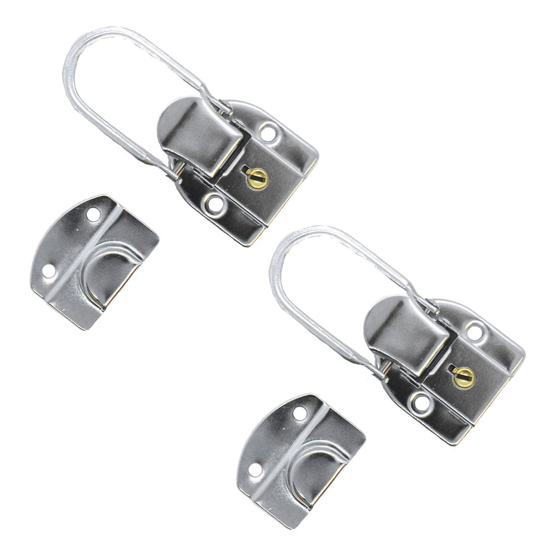 Seismic Audio - SARHW58-2 Pack of Small Lockable Briefcase Style 2 Piece Latch Nickel Finish with Keys