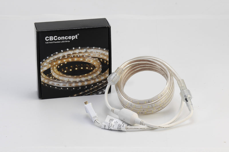 [AUSTRALIA] - CBConcept UL Listed, 6.6 Feet, Super Bright 1800 Lumen, 3000K Warm White, Dimmable, 110-120V AC Flexible Flat LED Strip Rope Light, Commercial Grade, Indoor Outdoor use, Ready to Plug n Shine Warm White 3000k 