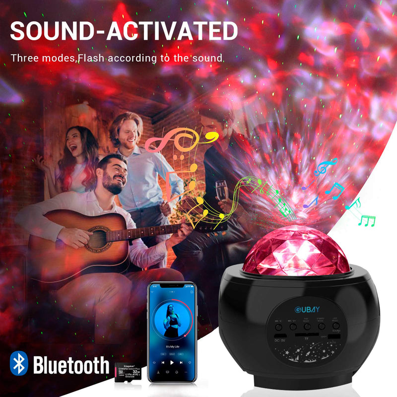 Star Projector Night Light for Ceiling for Adults and Kids, Sky Nebula/Moving Ocean Wave Party with Bluetooth Speaker, Voice&Remote Best Gift for Galaxy Light Projector for Bedroom Theatre/Game Rooms