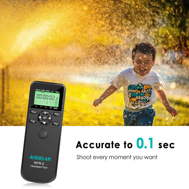 AODELAN WTR2 Camera Wireless Shutter Release Timer Remote Control for Sony a6400 a7III, a9, a77, a99, A7, A7 II, A7R IV, A7R II,A7RIII, a77II, a6500, a6300, a6000; Replace RM-L1AM and RM-SPR1