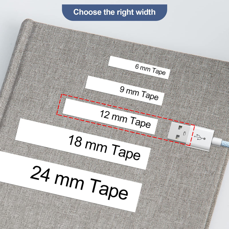 [AUSTRALIA] - Unismar Compatible with Dymo D1 Label Tape 45013 a45013 S0720530 for Dymo Label Maker Refill Replacement for Dymo LabelManager 160 210D 260P 280 360D 420P PnP, 1/2 inch x 23 Ft, Black on White, 6 Pack 