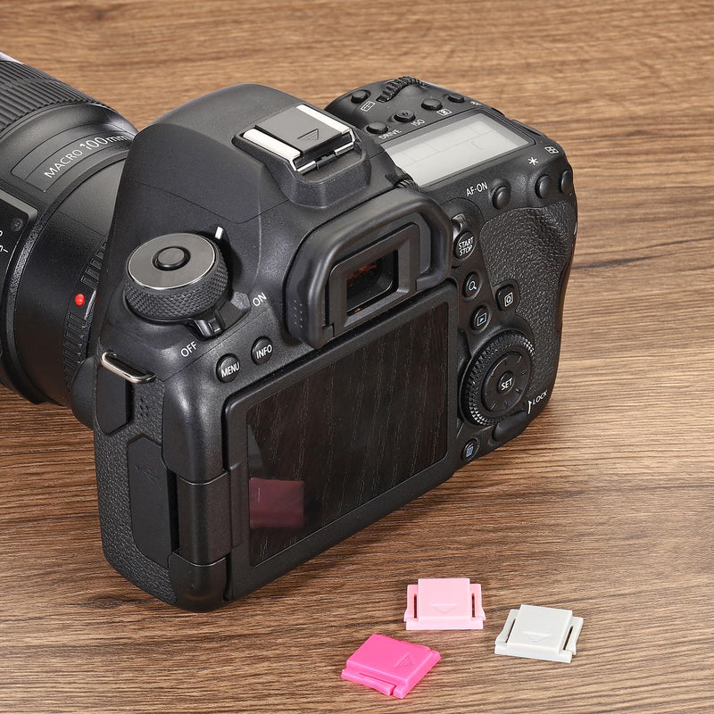 [AUSTRALIA] - PATIKIL Universal Camera Hot Shoe Cover Cap, 8 Pack Hot Shoe Cap Hot Shoe Protector Plastic Suitable for DSLR/SLR Camera, Pink Black 