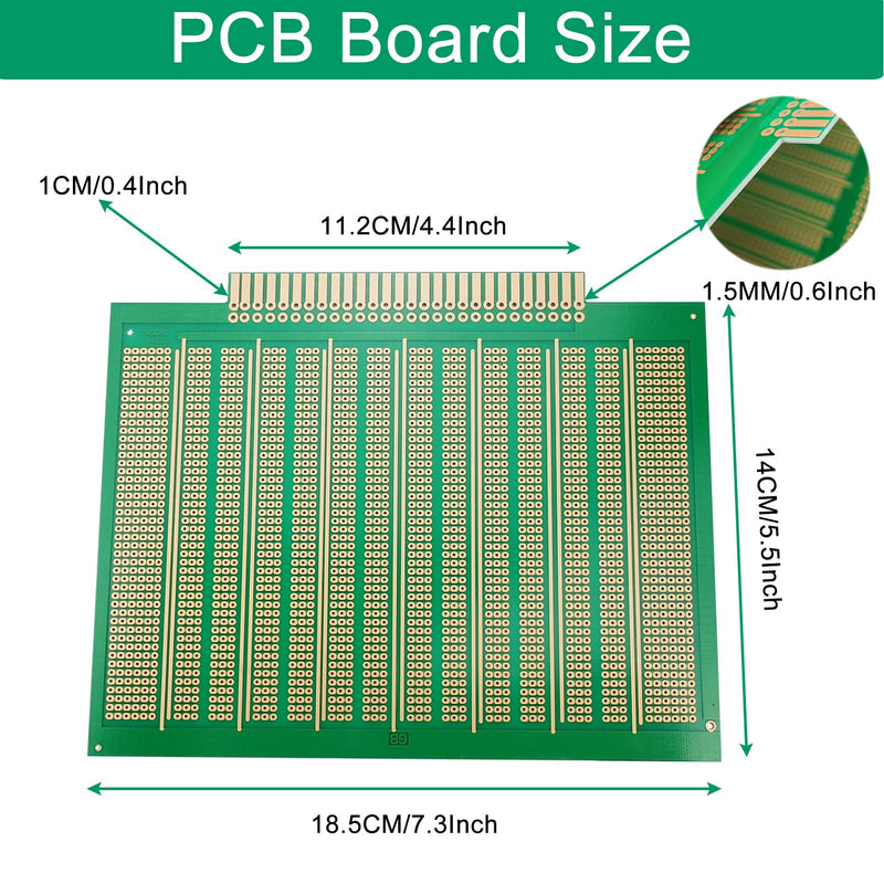 YUNGUI 15X18.5 cm Solderable Breadboard Large PCB Prototype Board,Gold Through-Plated,Protoboard for Arduino DIY Electronic Solddering Projects-2Pcs, Green, 15X18.5CM