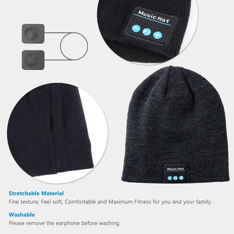 Wireless Beanie Hat Music Hat with Gloves for Men Women Gift