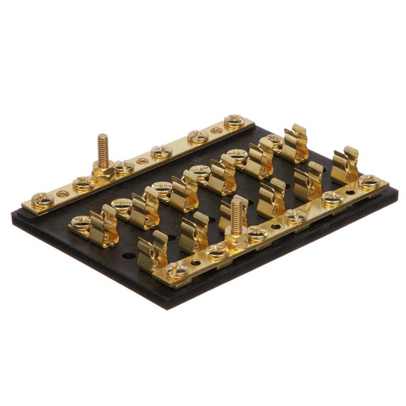 Seachoice 6-Gang Fuse and Terminal Block, Brass Clips and Contacts, SFE 20 Amp of 3AG Fuse