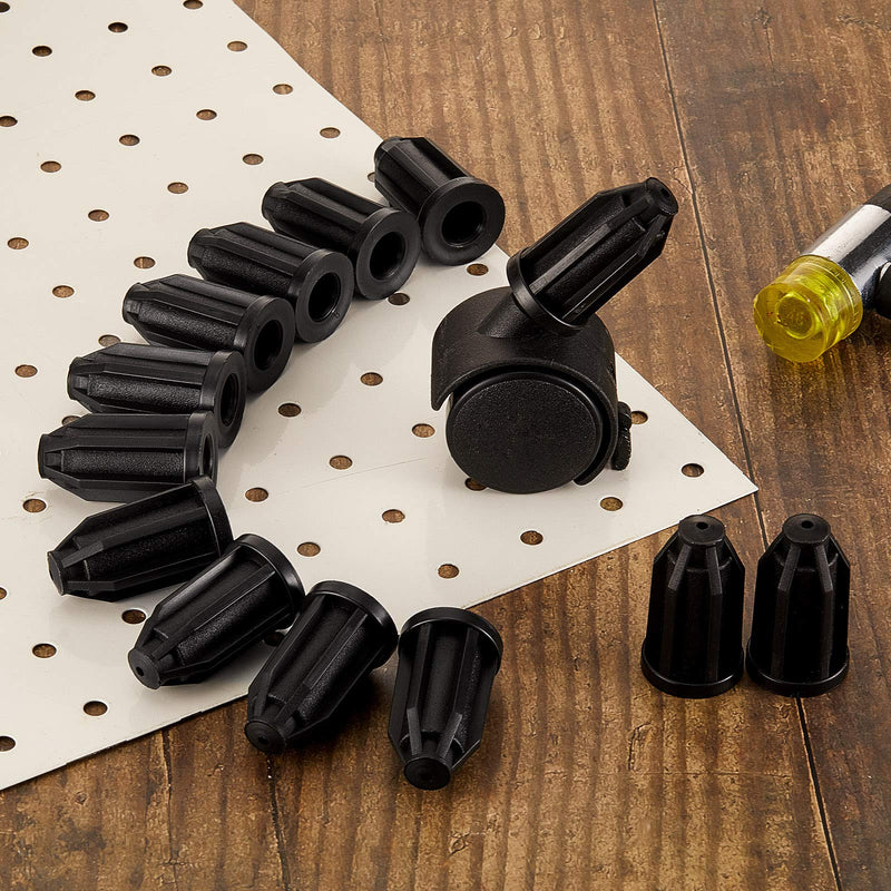 16 Pieces Caster Socket Sleeve Round Inserts Plastic Caster Stem Socket Inserts Caps 1 Inch Wheel 7/16 Inch Inside Stem, Black