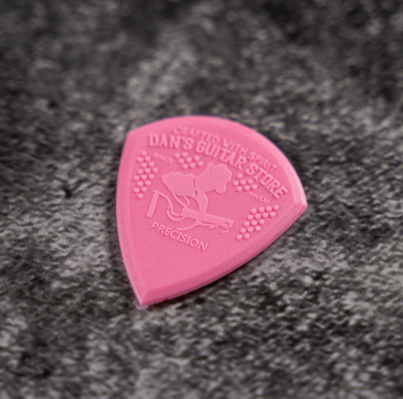 The Precision Pick PINK - 10-Pack - Premium high grip precision high visibility plectrums from Dans Guitar Store