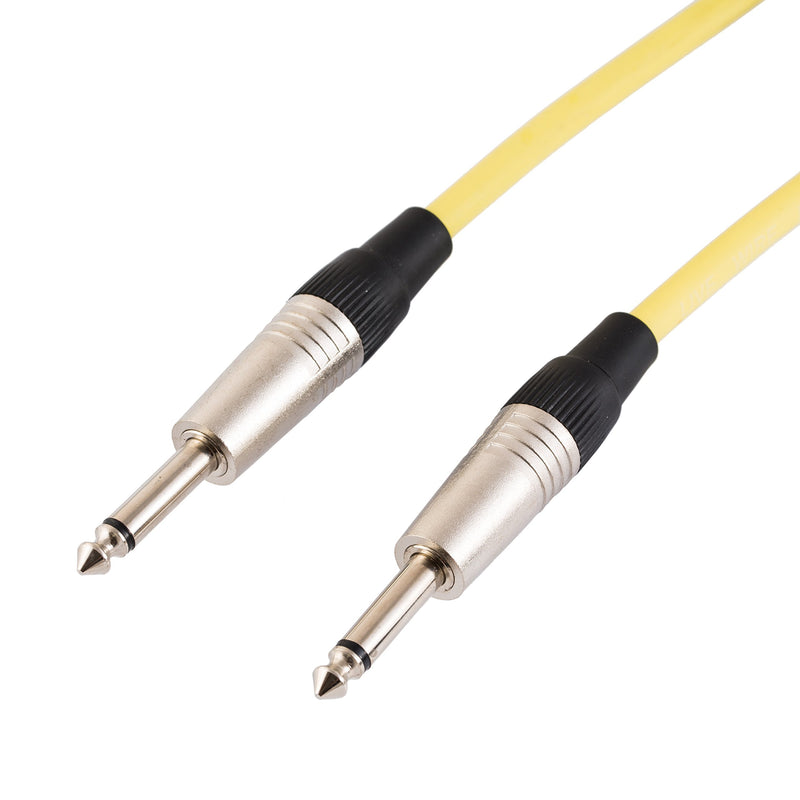 Guitar Lead 6.35mm Mono Jack to Jack/Instrument Cable/Patch Lead / 6 Colours 3m Yellow