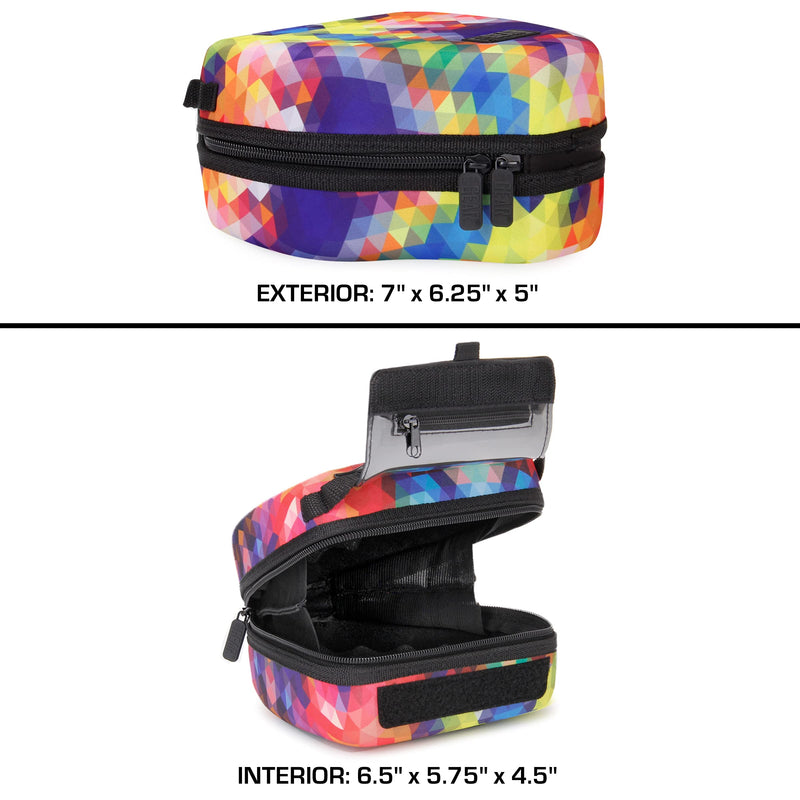 USA GEAR Hard Shell DSLR Camera Case (Geometric) with Molded EVA Protection, Quick Access Opening, Padded Interior and Rubber Coated Handle-Compatible with Nikon, Canon, Pentax, Olympus and More Geometric - Standard