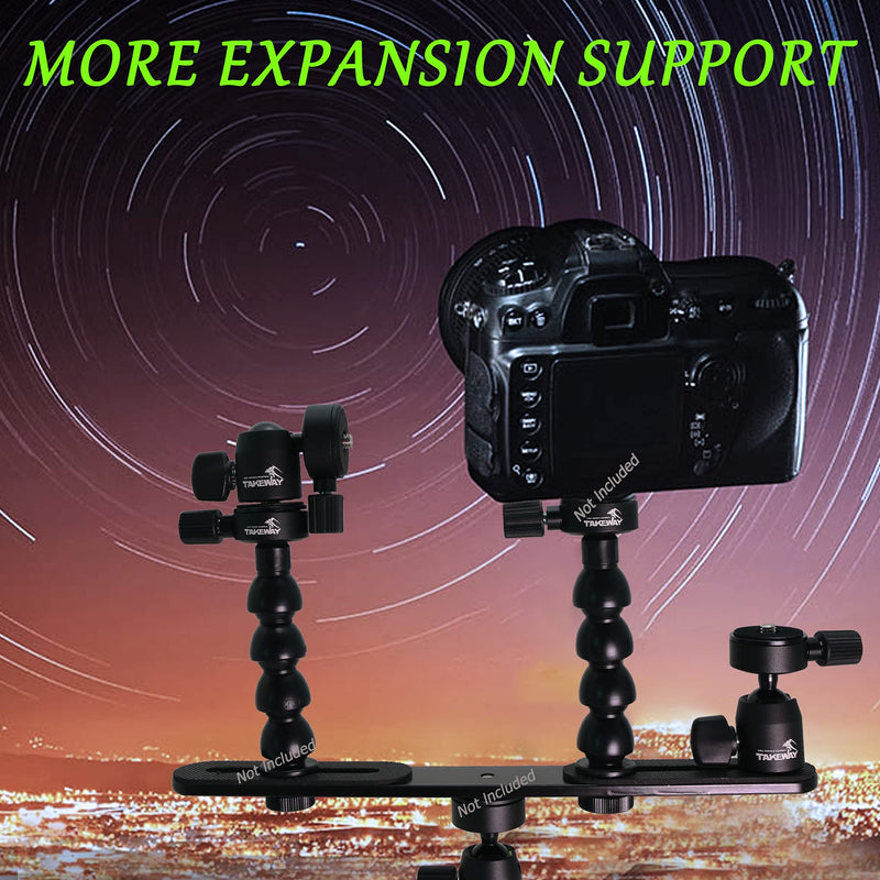 TAKEWAY T-B03 Mini Ball Head, 360 Degrees Rotatable Tilt Panoramic and Quick Release Plate with 1/4 inch Screew Hole, for DSLR Cameras, Tripods, Monopods, GoPro, Slider, Light Stand, Most Elect