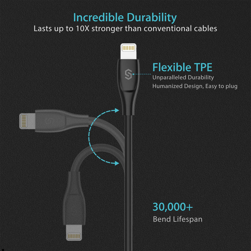 Syncwire iPhone Charger 3ft Lightning Cable - [Apple Mfi Certified] Apple Charger Cord for iPhone 12 11 XS Max XR X 8 Plus 7 Plus 6S 6 Plus Se 5, iPad iPod, iPhone 11 Pro Max, iPhone 11 Pro- Black