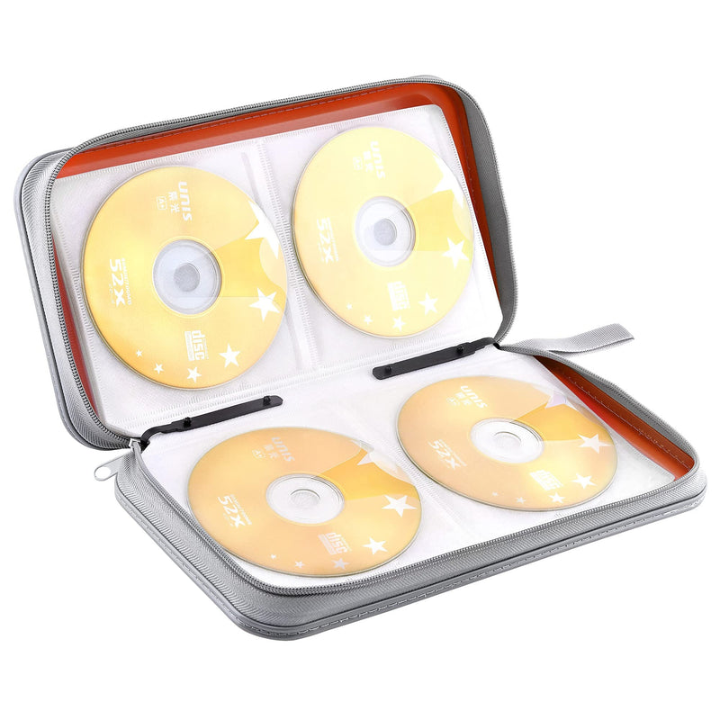 [AUSTRALIA] - Bivisen CD Case Wallet, 80 Capacity DVD VCD Media Blu-ray Case Wallet Holder Storage Organizer (Orange) Orange 