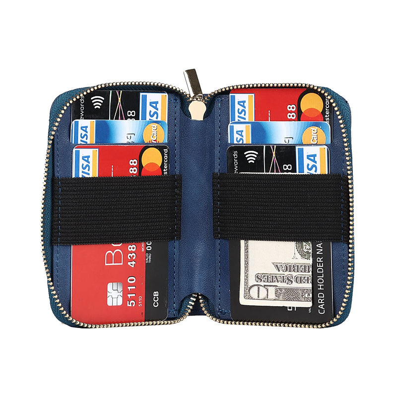 Jaorty Crossbody Detachable 2 in 1 Wallet Case for iPhone 13,Crossbody Case with Zipper Card Holder Bag Wrist Strap Lanyard Purse Compatible with Apple iPhone 13 6.1 inch,Blue Blue