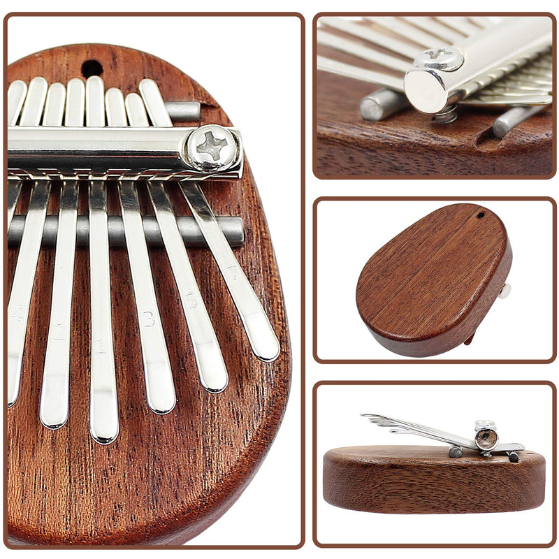 Hordion Kalimba Thumb Piano 8 Keys Mini Portable Wooden Finger Mbira Instrument with Lanyard for Kids and Adults Beginners