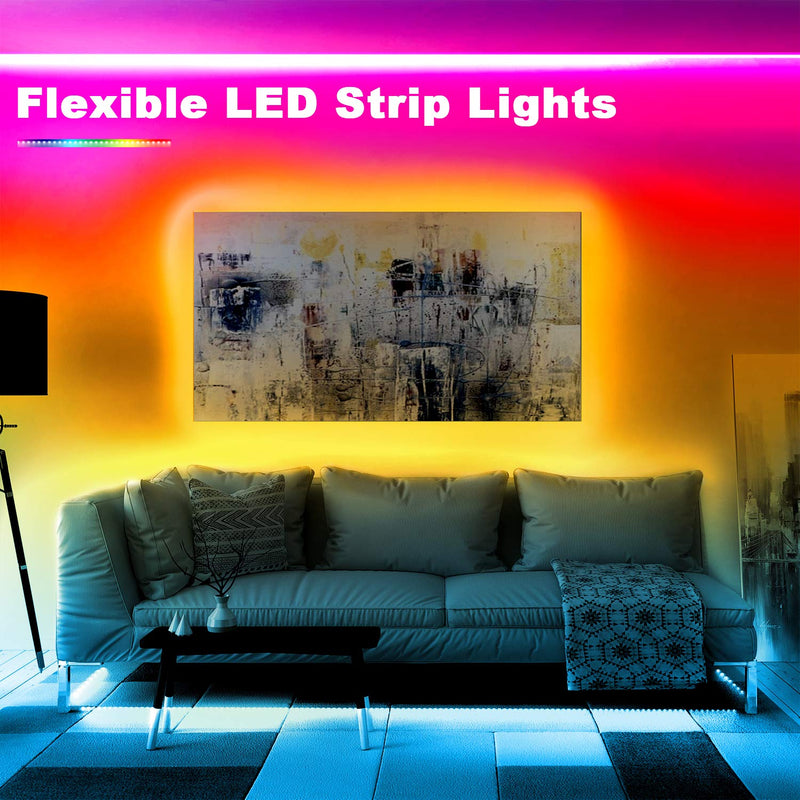 Phopollo Bluetooth Led Strip Lights, 32.8ft Flexible Led Lights with Phone Control and 24 Keys Remote for Bedroom, House and Holiday Decoration