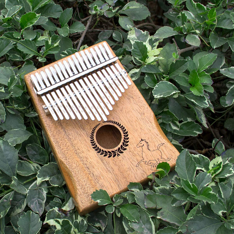 lotmusic Kalimba Thumb Piano 17 keys Portable Mbira Finger Piano With Mahogany Wood And Tune Hammer Gifts For Adult Kids And Beginners Horse