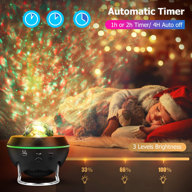 Ifreelife Star Projector, Ocean Wave Galaxy Projector with Bluetooth Speaker Night Light Projector Compatible with Alexa & Google Assistant for Kids Bedroom/Game Rooms/Home Theater/Party