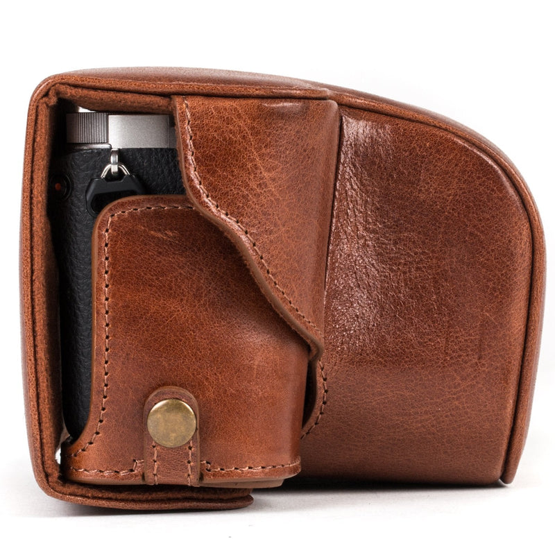 MegaGear Ever Ready MG559 Genuine Leather Camera Case, Bag for Sony Alpha A6000, A6300 with 16-50mm (Dark Brown) Dark Brown