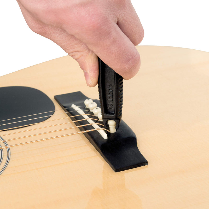 D'Addario Accessories Pro-Winder - Guitar String Winder, Guitar String Cutter, Guitar Bridge Pin Puller - Ultimate Ergonomic All in One Guitar Tool for Restringing - Black Guitar ProWinder