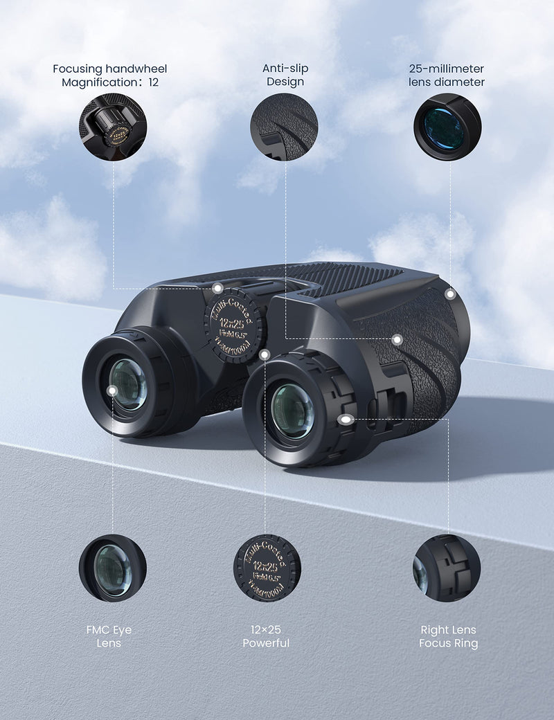 [AUSTRALIA] - Binoculars for Adults and Kids, CEYOMUR 12x25 Mini Compact Binoculars for Bird Watching, Theater and Concerts, Hunting and Sport Games 