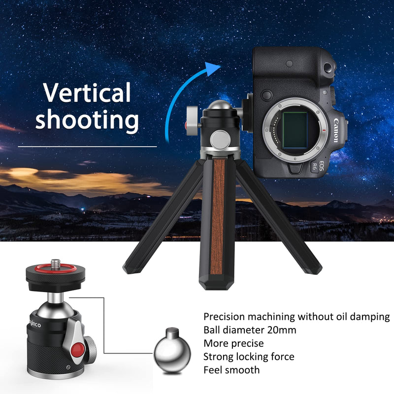 POYINCO Mini Ball Head with 1/4" Hotshoe Mount Adapter 360 Degree Rotatable Aluminum Tripod Head for DSLR Cameras HTC Vive Tripods Monopods Camcorder Light Stand.