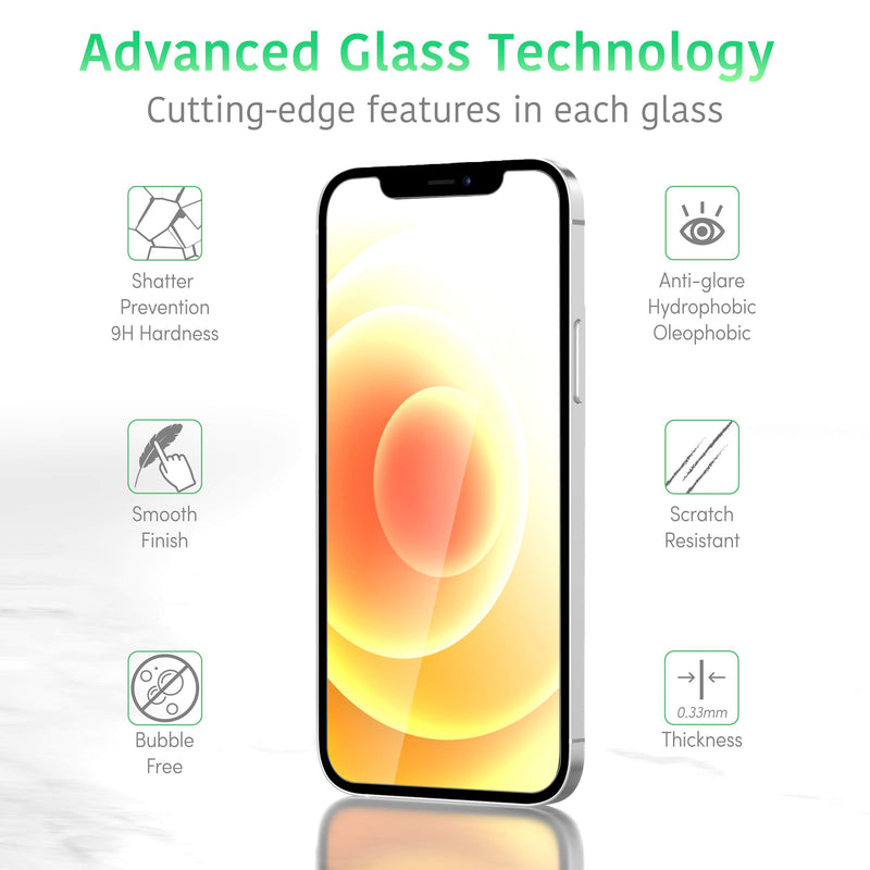TalkWorks iPhone 12 Mini Screen Protector (3 Pack) Installation Tray, Premium Tempered Glass Film Durable 0.33mm 9H Hardness, Case Compatible, Smudge, Scratch, Crack, Shatter Proof, HD Touch Clarity