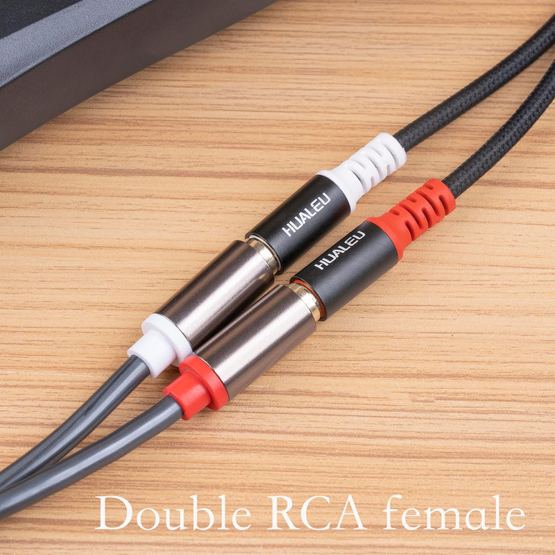 HUALEU 1FT XLR to 2 RCA Y Splitter Patch Cable, Dual RCA Female to XLR Male,XLR Male to Dual RCA Female Audio Cable Adapter for Speaker Condenser Mic Mixer AMP, XLR Male to Dual RCA