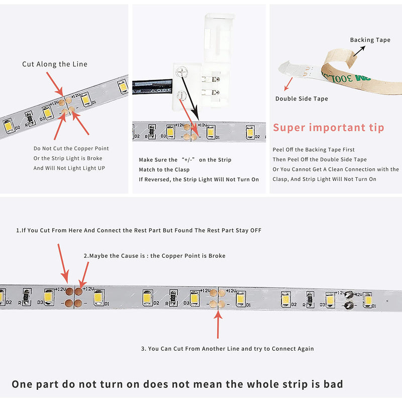 [AUSTRALIA] - Sensky Motion Sensor LED Under Cabinet Lighting Kit Extendable Under Counter LED Light with Motion Sensor, Power Adapter for Gun Safe Light, Shelf, TV Wall Lighting ( 8.2FT ,3000-3500K ) 